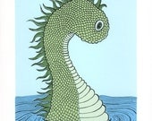 Sea Monster Screenprint 5x7