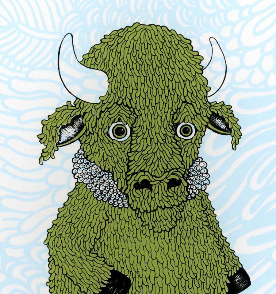 Buffalo Monster Screenprint 8x10
