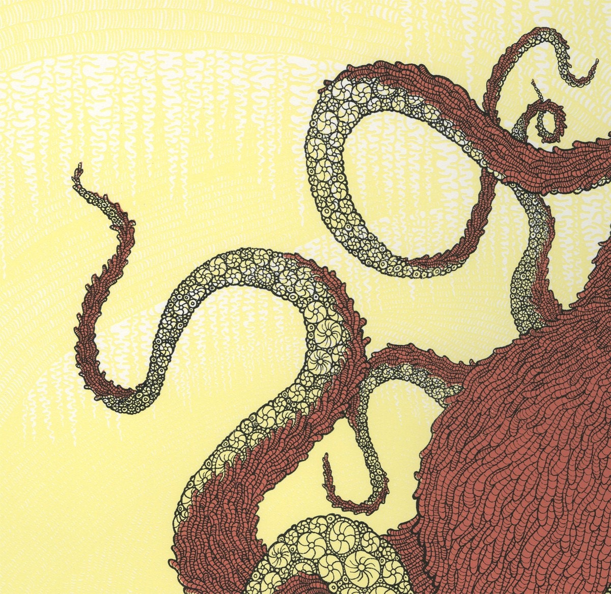 SUMMER FUN SALE Pink Octopus Screenprint 22x30