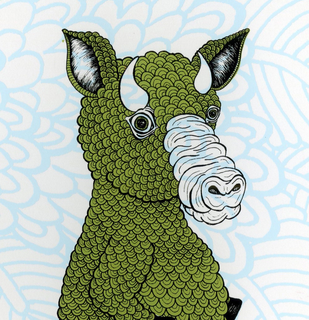 Baby Cow Screenprint 8x10