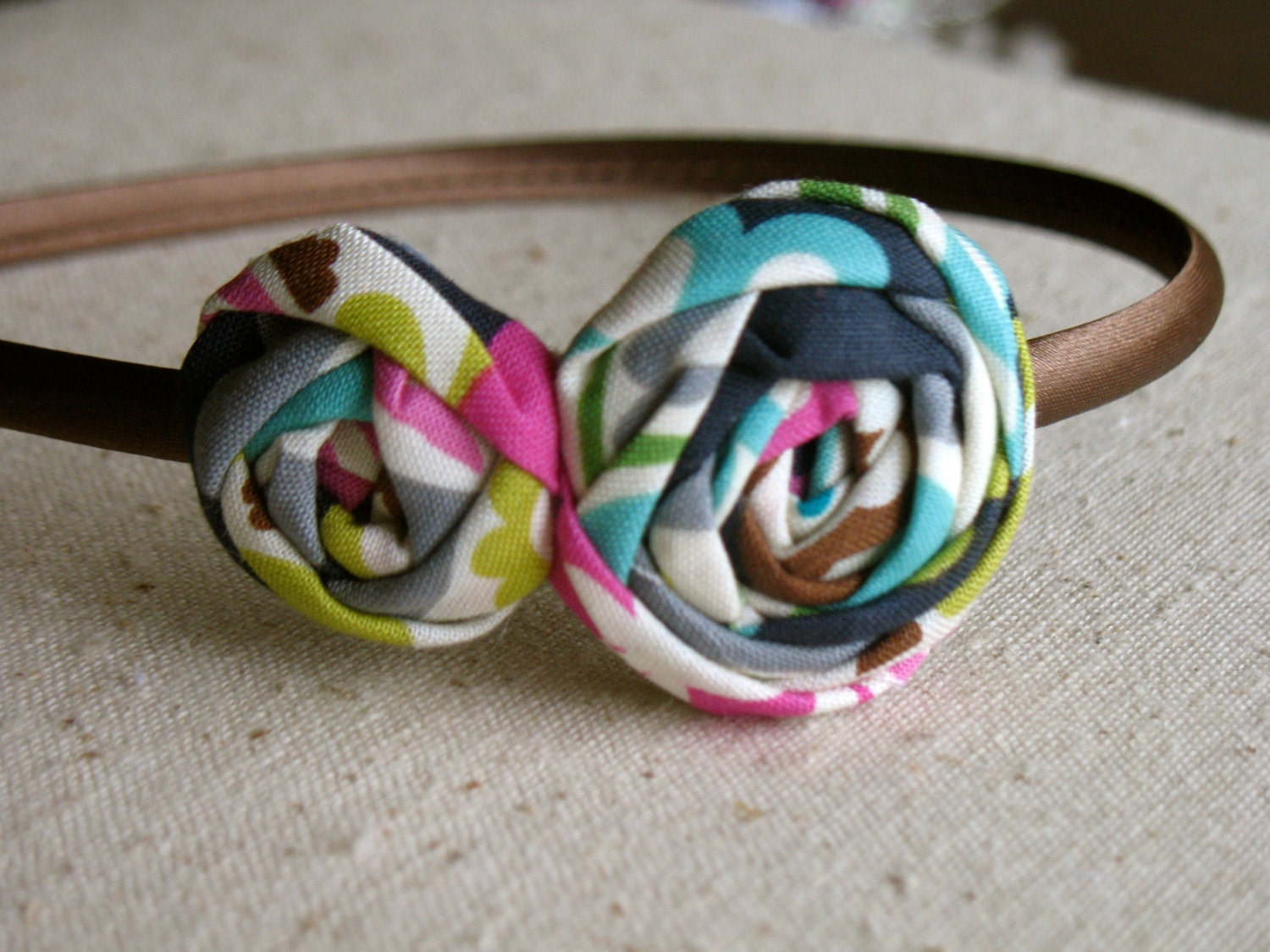Sweet Whimsy fabric flower headband hair clip