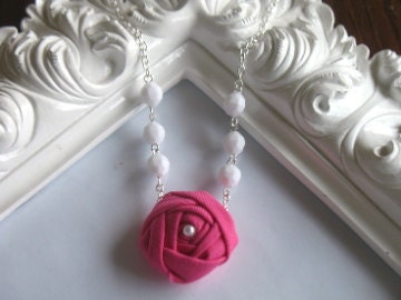 Girls fabric flower necklace MIX AND MATCH