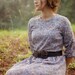 V i n t a g e - 1940s Small Medium - Jersey Neck  - Handmade Floral Vintage Dress - Bohemian Prairie Woodland Folk Anthropologie