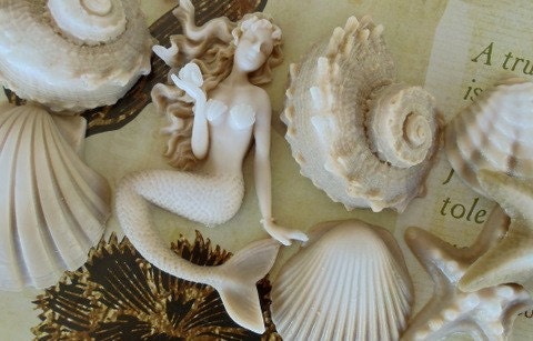 Mermaid and Seashells Gift Set Soap Favors - beach, ocean, nautical
