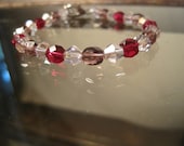 Czech and Chinese Crystal Bracelet, Amethyst, Fuchsia, Rosaline, Purple