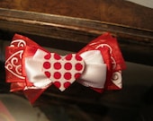 Layered Red & White Heart Barrette
