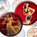 Pinup girls framed 4 digital collage sheets 60 images 2 inch circles (170) Buy 3 - get 1 free