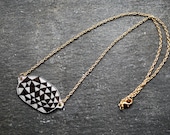 Black and Gold Geometric Necklace