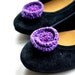 Purple Knitted Flower Shoe Clips (Set of 2)