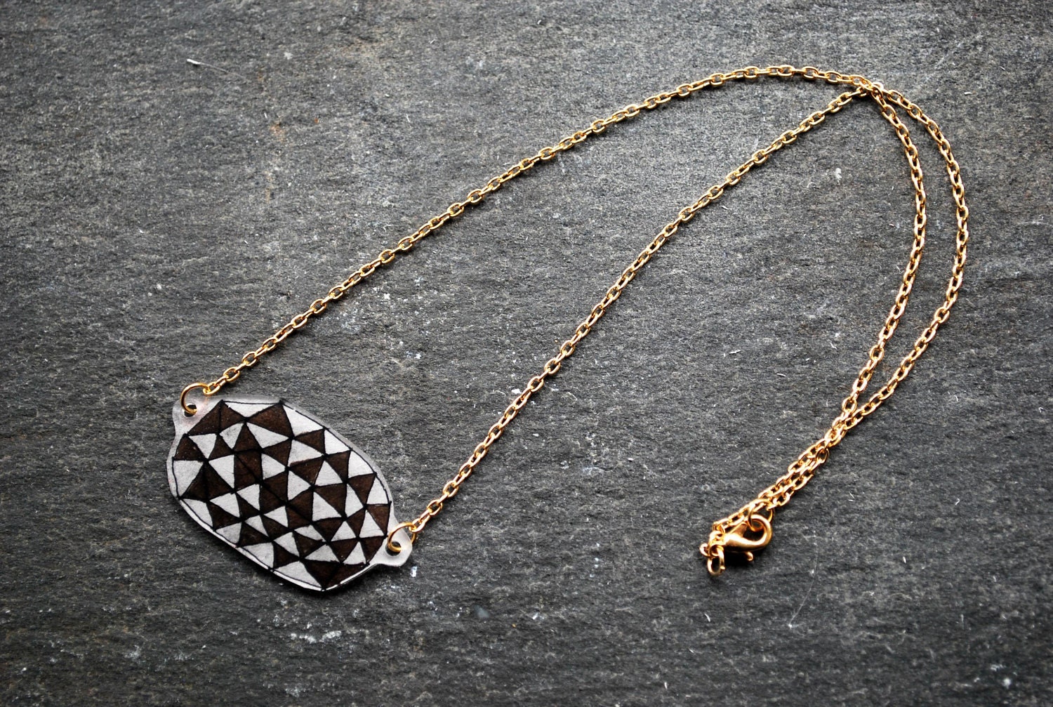 Black and Gold Geometric Necklace
