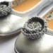 Grey Knitted Flower Shoe Clips (Set of 2)