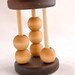 Montessori Baby Toy Wooden Counting Rattle Natural Walnut