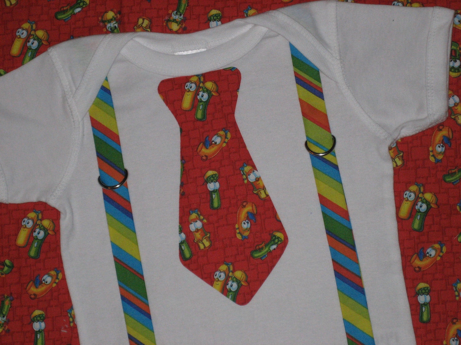 Veggie Tales suspender Tie Shirt