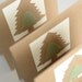 Rustic Christmas Cards Set of Three Cards Green and Brown Christmas Tree Cards