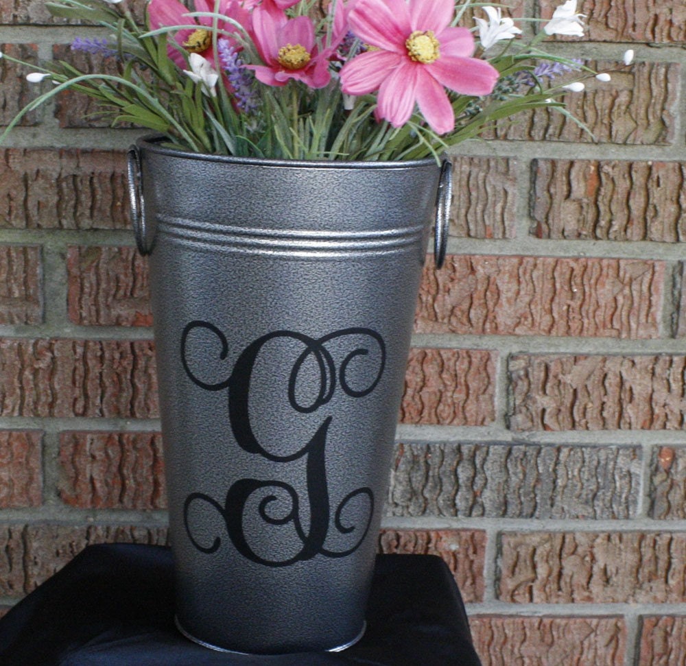 Vase French 11" Pewter and Personalized