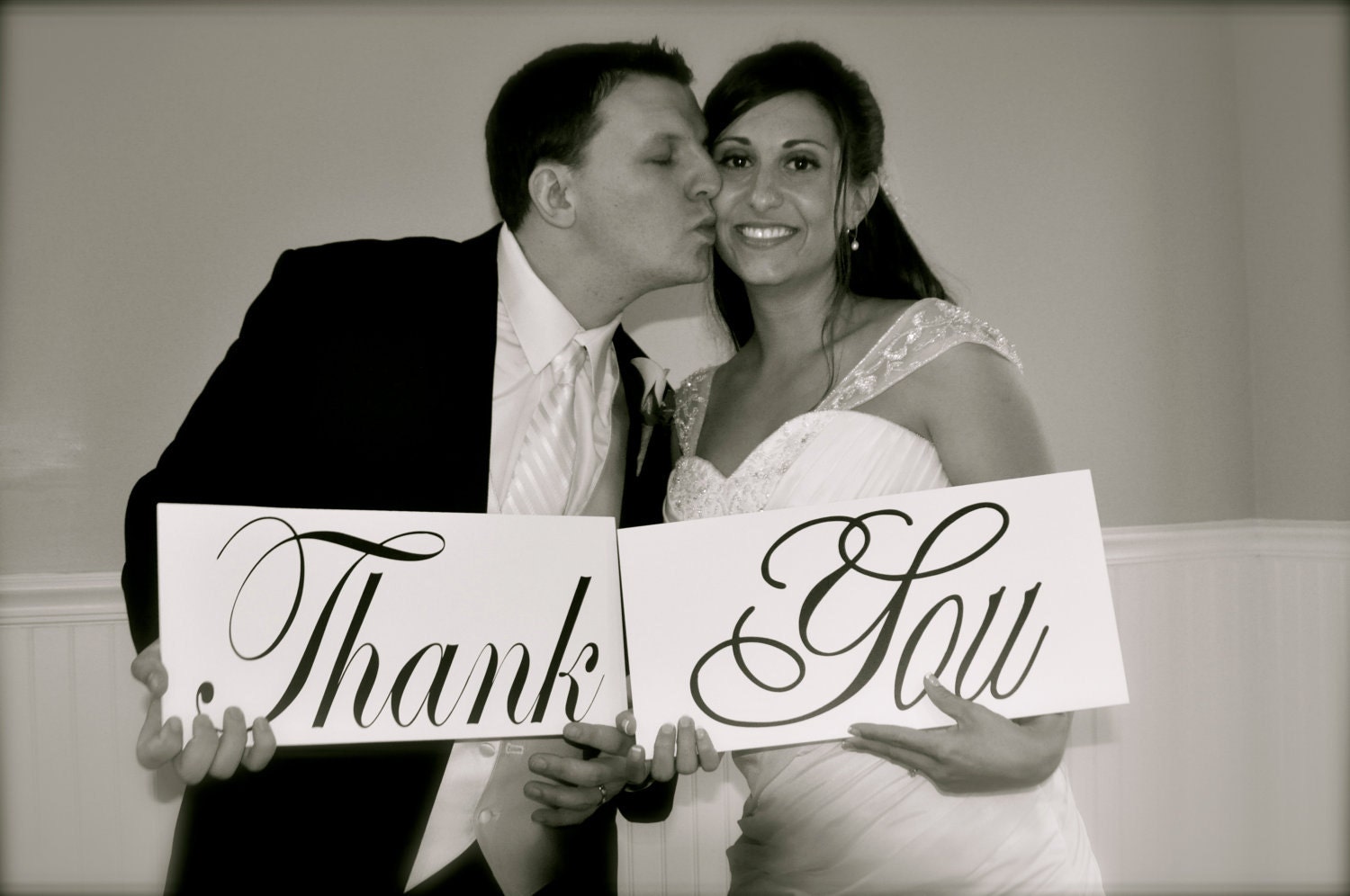 Wedding Signs, Photo Prop Thank You Wooden Boards Great for Thank You Cards