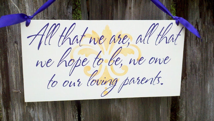 Wedding Signs, Gift for your Parents, at you Wedding, Anniversary Sign, Mothers Day, or just Because