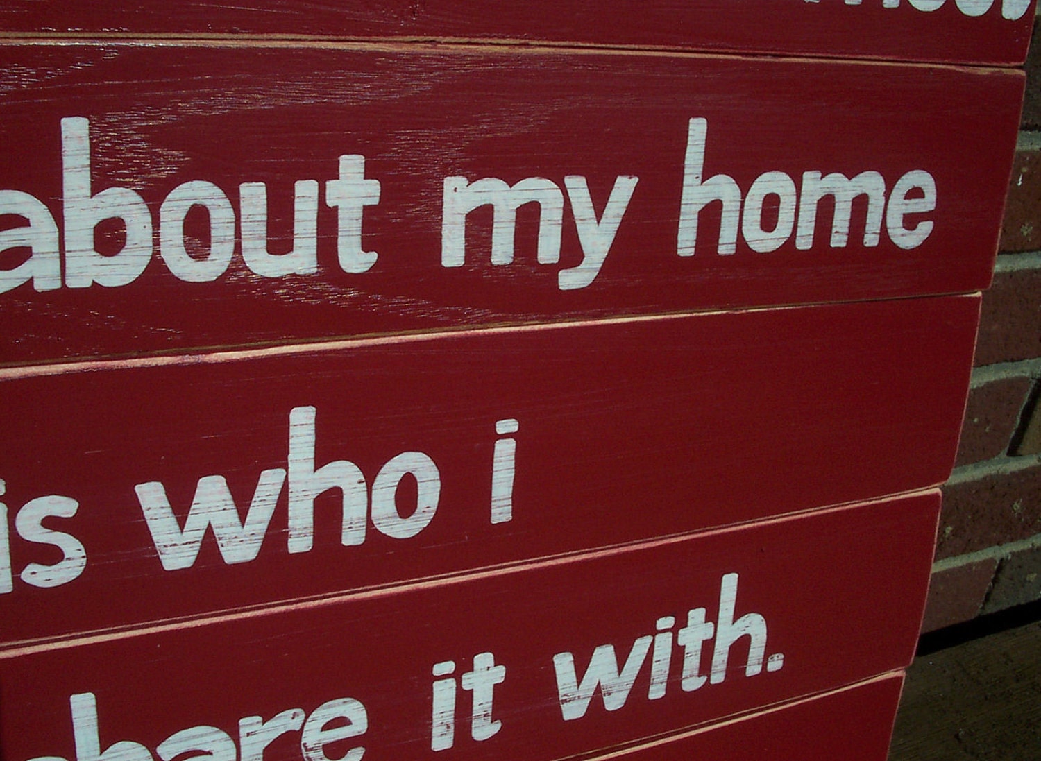 What I love Most SLAT SIGN CUSTOM Red Distressed Handmade Hand-painted Wooden 16x21 Whagn