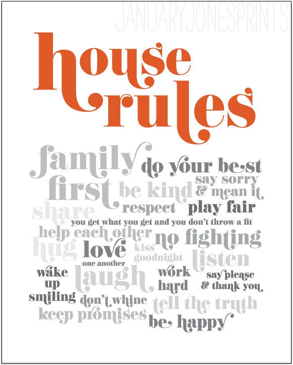 house rules print art print poster wall decor
