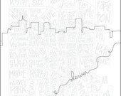 DENVER bike artcrank art print poster wall decor