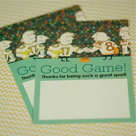 Football Thank You Card Birthday Party (Blank) from the Football Fun Collection by Spaceships and Laser Beams Il_170x135