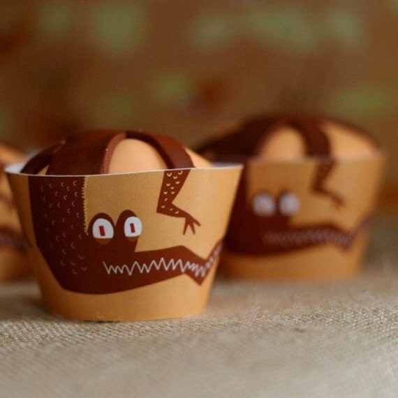 Alligator Cupcake Wrapper from the Bayou Bash DIY Printable Party Collection by Spaceships and Laser Beams Il_570xn