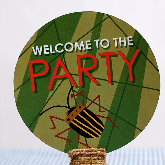 Bug Welcome Sign (6 Inch Circle) from the Bug Bash DIY Printable Collection by Spaceships and Laser Beams Il_570xn
