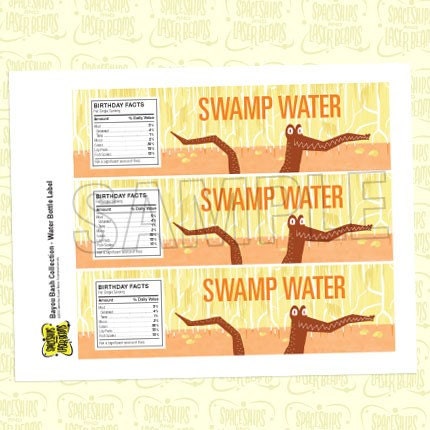 Bayou Water Bottle Label from the Bayou Bash DIY Printable Party Collection by Spaceships and Laser Beams