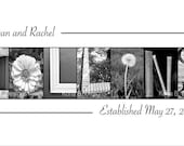 Last Name Alphabet Photo Art  Print  - 10x20 Unframed