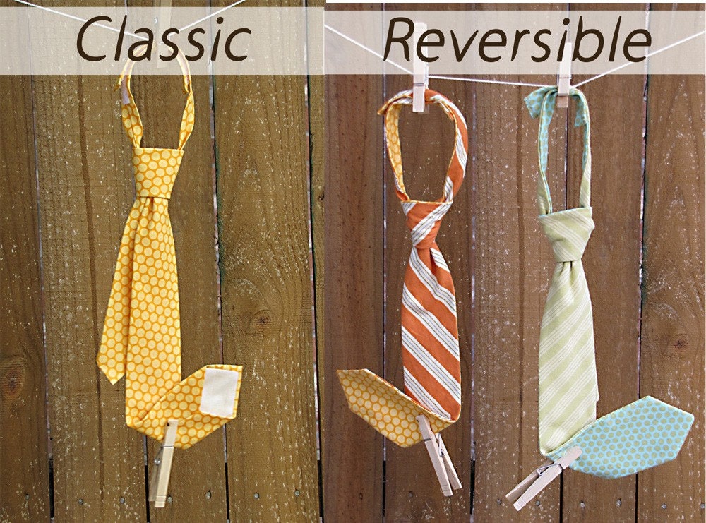 Boy's Tie Sewing Pattern - Classic and Reversible Styles - PDF