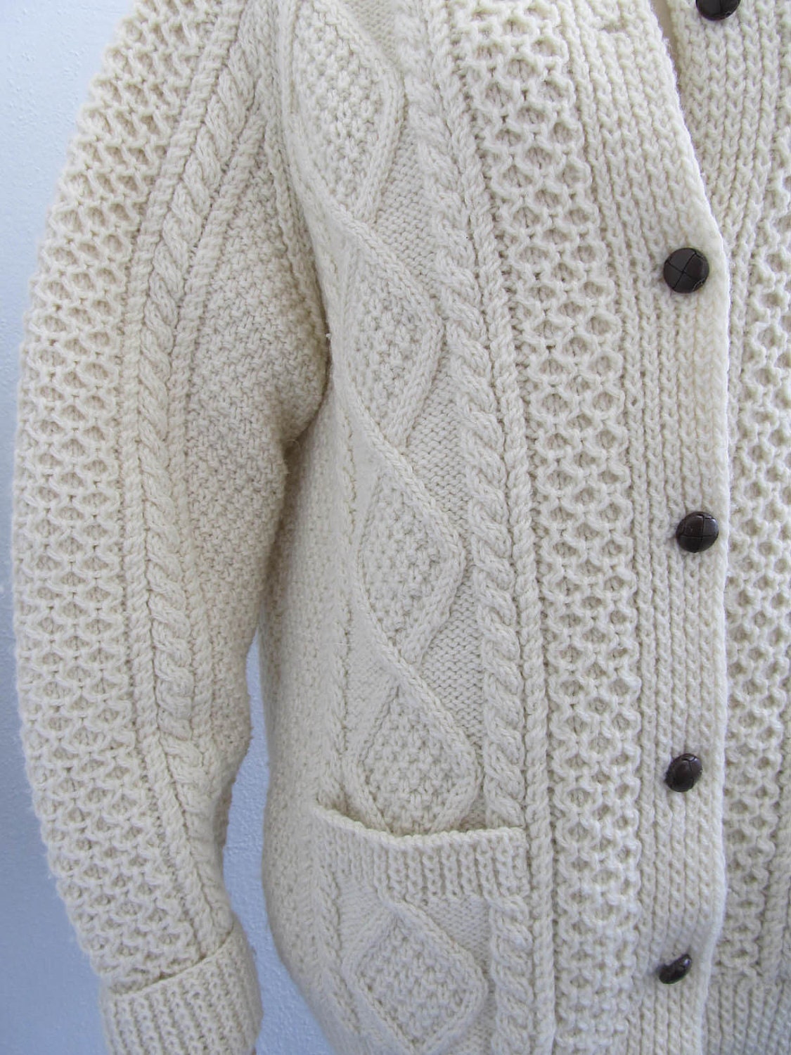 Irish Fisherman Sweater Cardigan Blarney Woollen Mills
