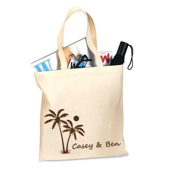 100 Custom Wedding Tote Bags - Eco-Friendly Natural Cotton Canvas