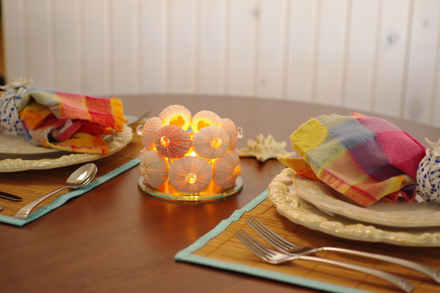 Beach Decor Sea Urchin Candleholder
