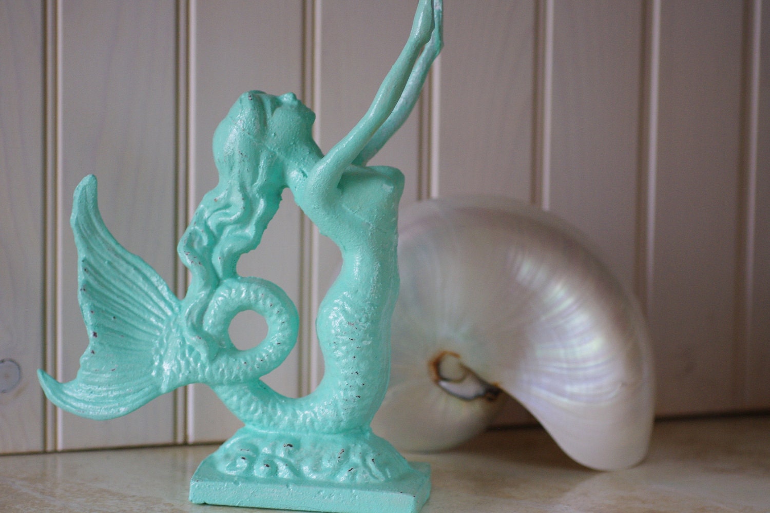 Beach Decor Cast Iron Mermaid Bookend or Door Stop - PICK YOUR COLOR