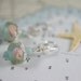 Aqua Blue Etched Lampwork Glass Bead Earrings - Nautilus Shell and Sand - Beach Lover