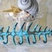 Cast Iron Bone Fish Wall Hook - Blue/Green Patina