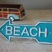 Beach Decor Cast Iron Beach Sign Arrow Wall Decor - Caribbean Blue