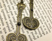 Antiqued Gold Brass Earrings - Tribal Black