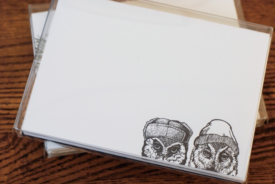 An Owl Flavored Greeting (in 5 letterpress printed cards & 5 envelopes)