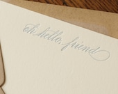 Oh Hello, Friend (an almost proper conversation card in 6 letterpress printed notecards & envelopes)