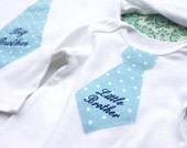 NEW Baby Boy, Big Brother Tie T-Shirt & Little Brother Tie Onesie SET. Perfect New Baby Gift, Hospital Gift, and Baby Shower Gift.