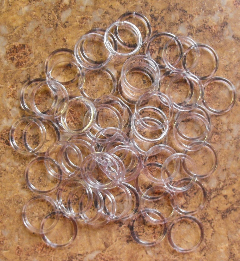 3/8" Clear Plastic Bra Rings. Pack of 25. Great for headbands.