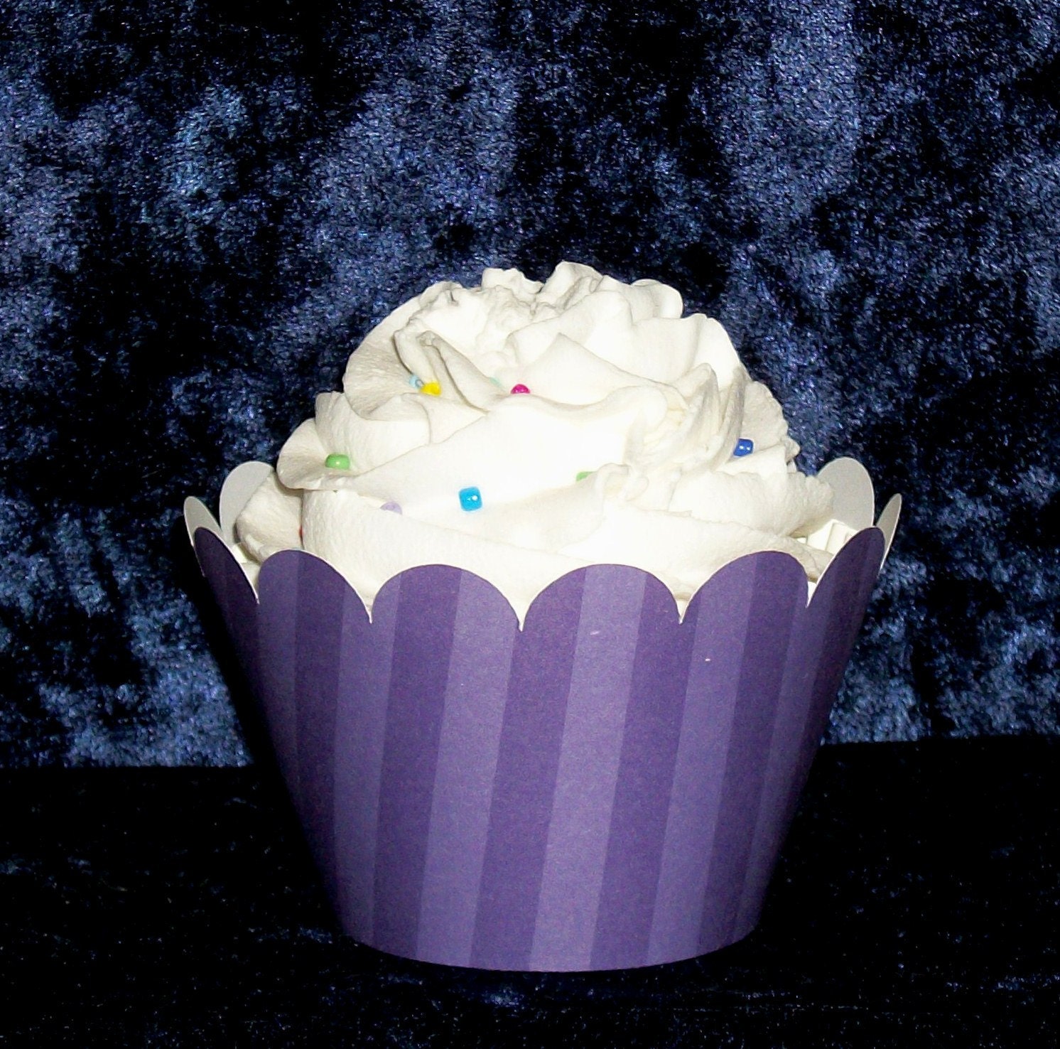 Purple Striped Cupcake wrappers ...Grape Stripes Holder Wrap ...12 count READY TO SHIP Il_170x135