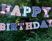 Happy Birthday Letter ...Red White & Blue Stars Stripes Paisly .... adjustable 4th of July Birthday Il_170x135