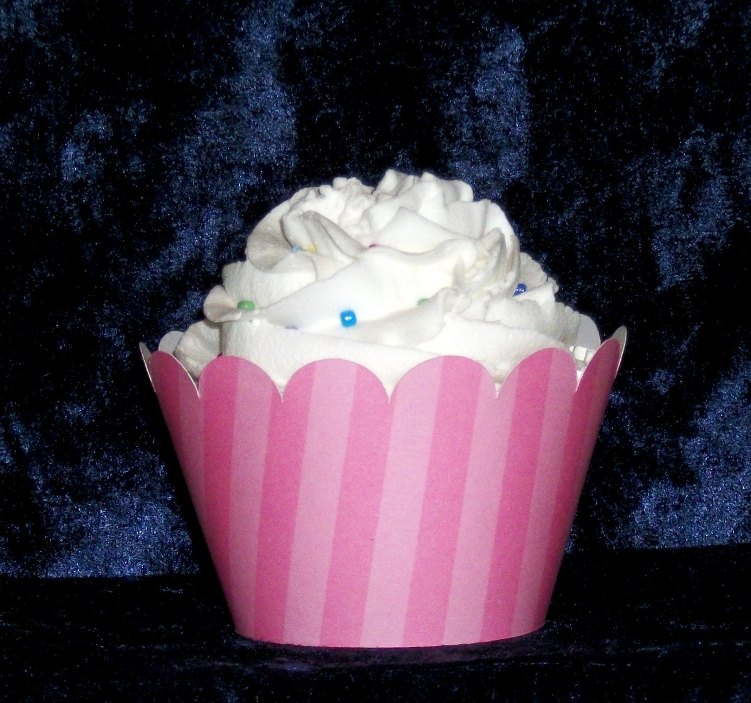Pink Striped Cupcake wrappers ... Carnation Holder Wrap ...12 count ... Baby Pink Pastel Pink Stripes READY TO SHIP Il_570xn