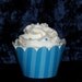 Aqua Blue Striped Cupcake wrappers ...Carribean Blue Stripes Holder Wrap ...12 count ... Dr. Seuss Pirate Circus