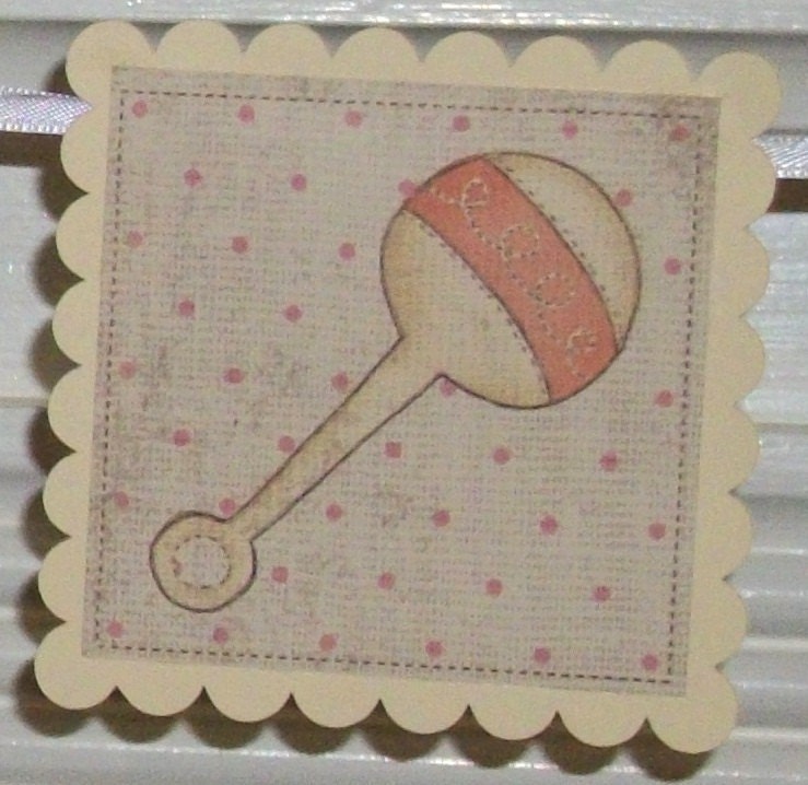 Baby Shower Banner ... Mini Banner ... Wall Decor ... Pastel Colors ... Shabby Chic Vintage Images READY TO SHIP ... panels are adjustable