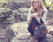 Wool Hobo with Suede - Upcycled