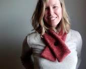 Eco-Friendly Cowl with Button, Upcycled Rust Wool, Repurposed Winter Fashion