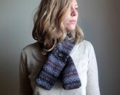 Eco-Friendly Cowl with Button, Upcycled Fair Isle Wool, Repurposed Winter Fashion